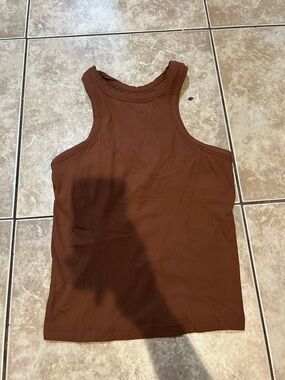 lululemon athletica Brown Ribbed Racerback Tank Top